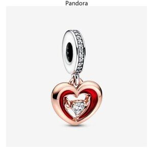 Pandora Two-tone Radiant Heart Dangle Charm